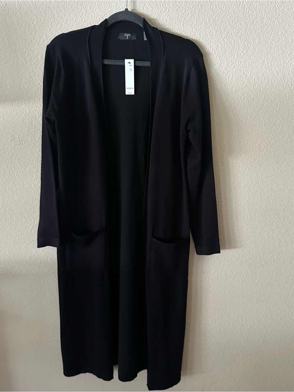 Tahari Black Open Front Cardigan size Medium